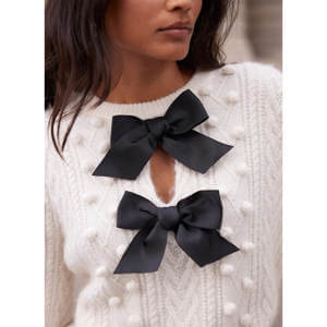 Mint Velvet Cream Cable Knit Bow Jumper